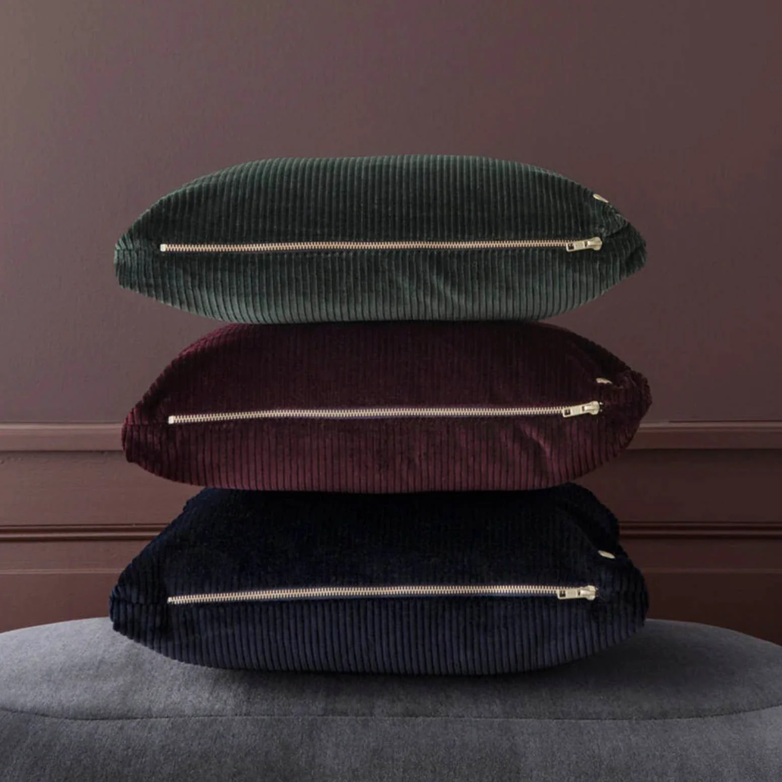 Ferm Living Corduroy Cushion - Burgundy - Image 2