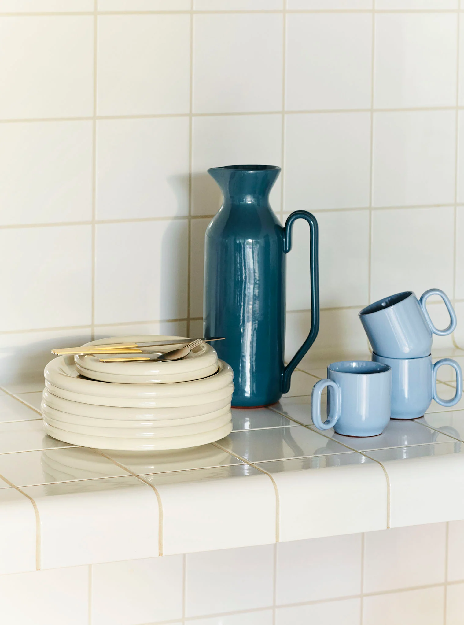 HAY Barro Jug Tall - Dark Blue - Image 5