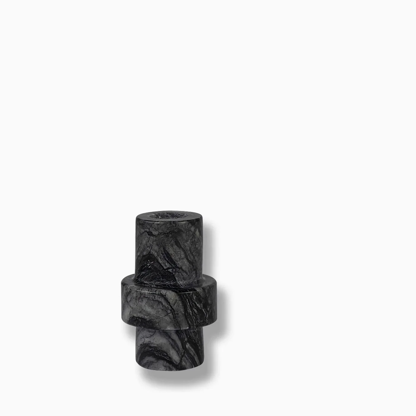 Mette Ditmer Marble Candleholder Large - Black/Grey