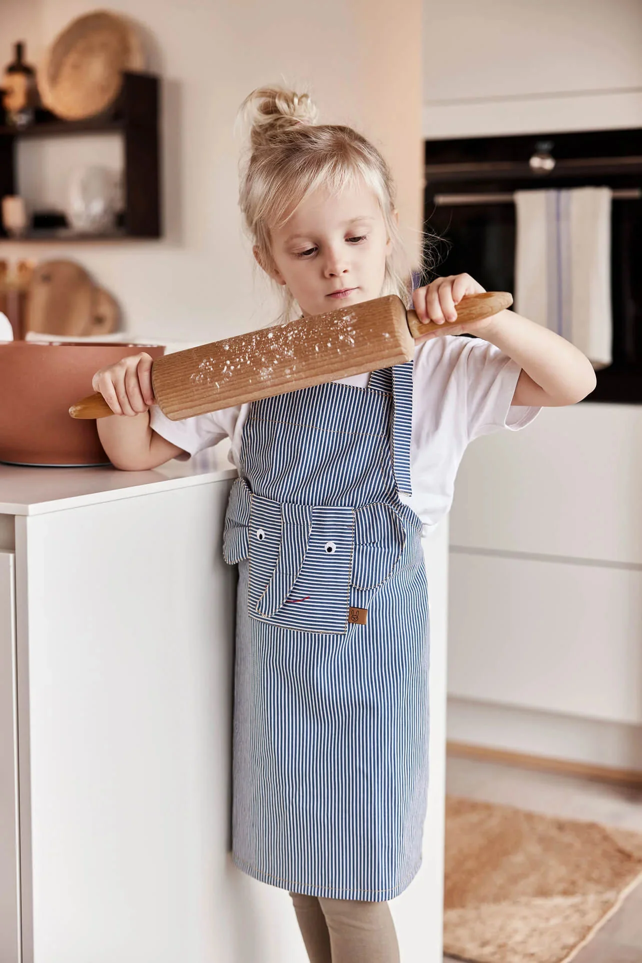 OYOY Striped Denim Elephant Apron - Image 2