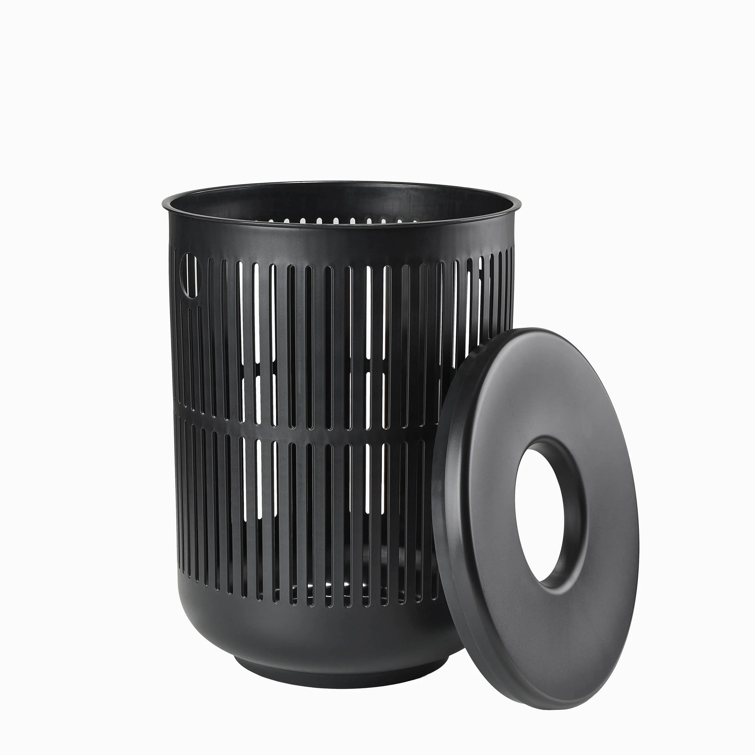 Zone Ume Laundry Basket with Lid 60L - Black - Image 4